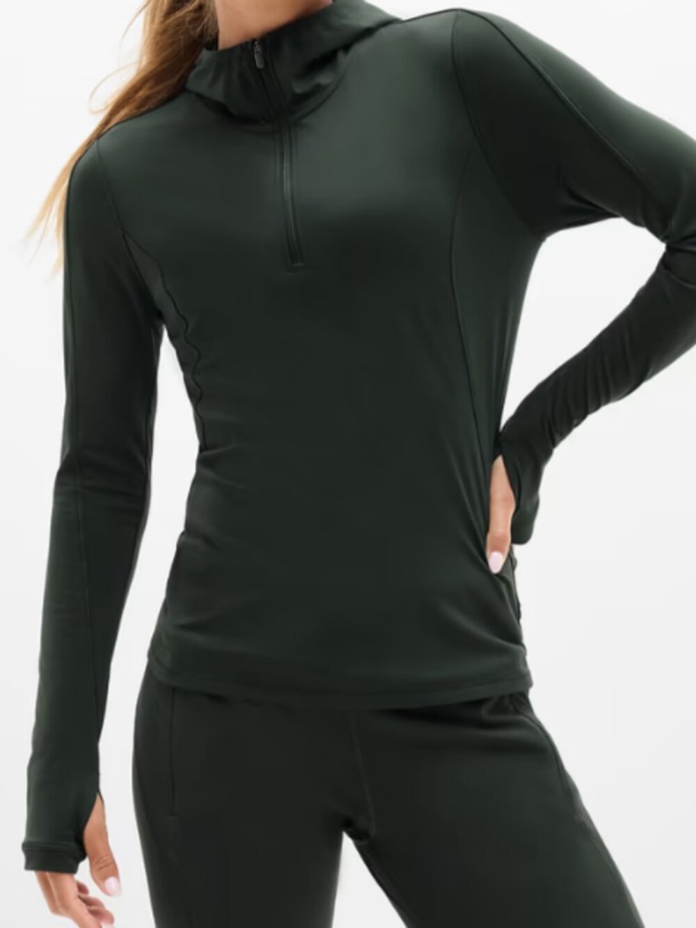 Athleta Summit Half Zip Hoodie - Elm